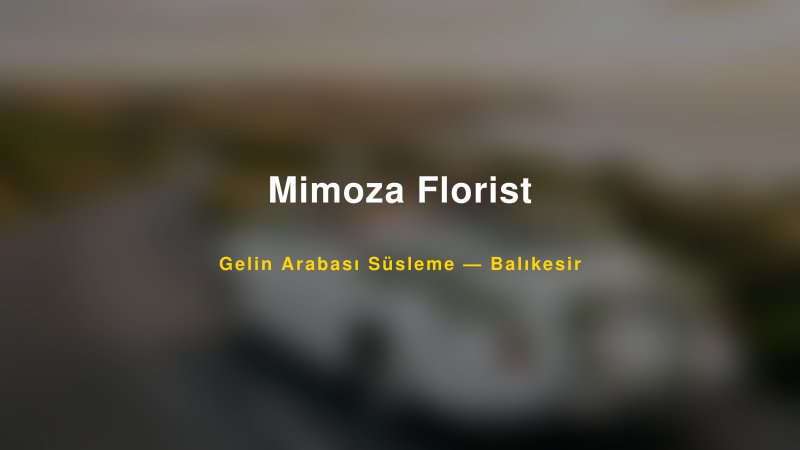 Mimoza Florist — Balıkesir Kır Düğünü Mekanı Rehberi