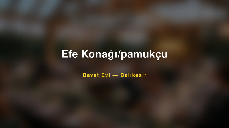 Efe Konağı/pamukçu Fiyatları ve Paket Seçenekleri